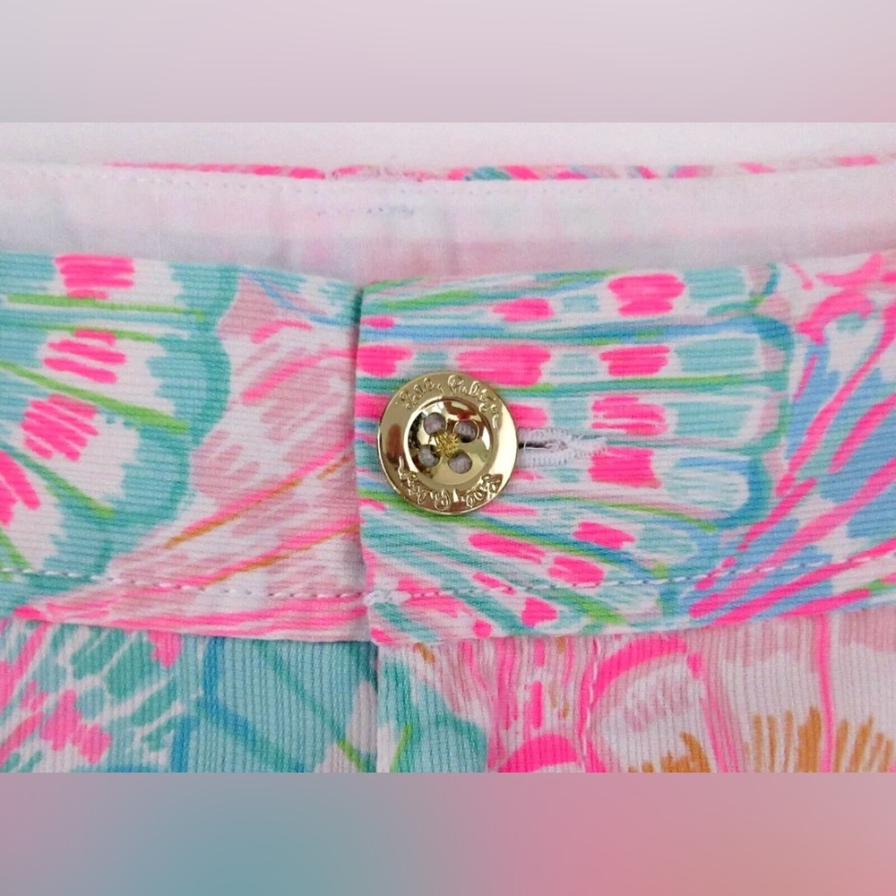 NWOT Lilly Pulitzer Oh Shello Vibrant Pink Blue Shell Shorts Womens size 0 - Picture 4 of 10